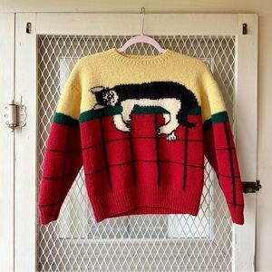 Vintage Wool Sweater in Cat design